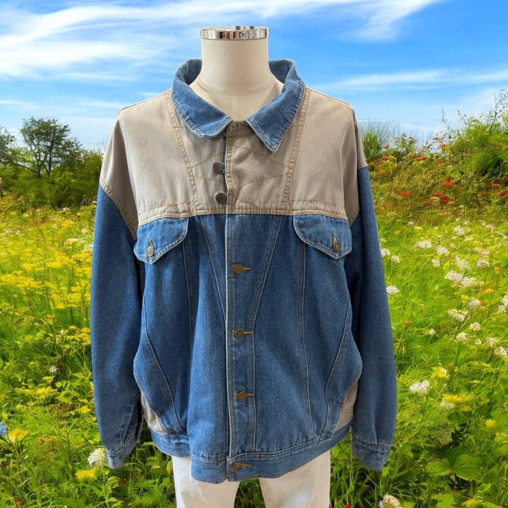 Vintage Sierra Pacific Mens XL‎ Denim Jacket Western Ranchwear Workwear Gorpcore